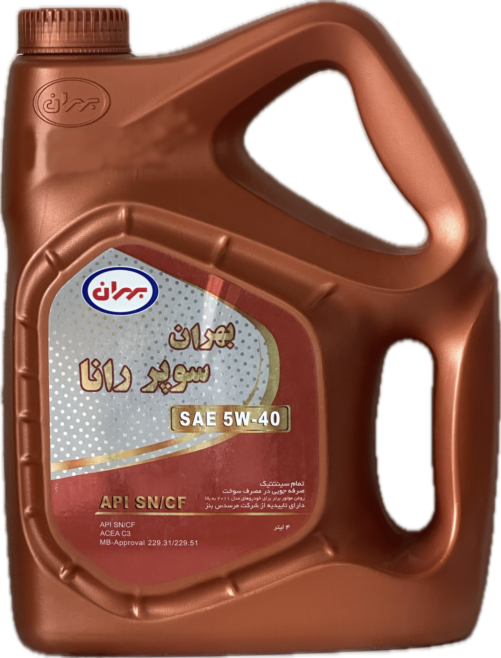 روغن موتور بهران سوپر رانا 5W40 چهار ليتري SN