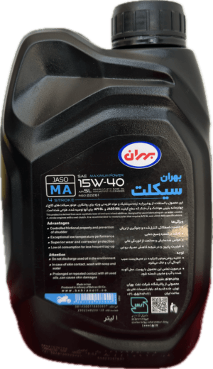 روغن موتور بهران سيكلت 15W40 JASO يك ليتري